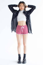 Mauve Trimmed Thermal Dolphin Shorts