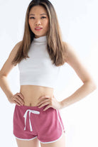 Mauve Trimmed Thermal Dolphin Shorts