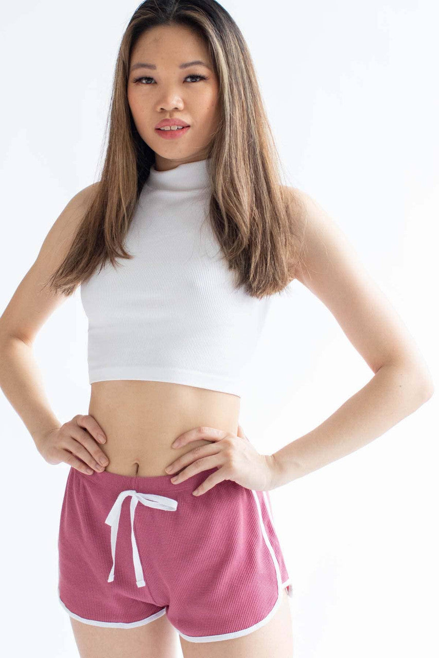 Mauve Trimmed Thermal Dolphin Shorts