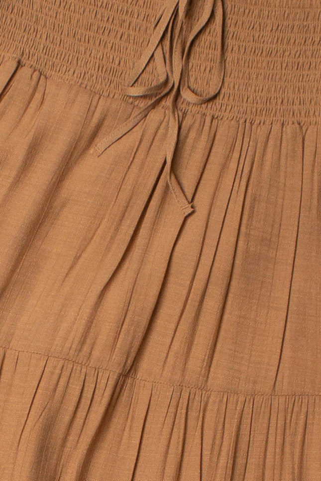 Clay Smocked Waist Maxi Skirt