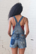 Medium Wash Overall Shorts
