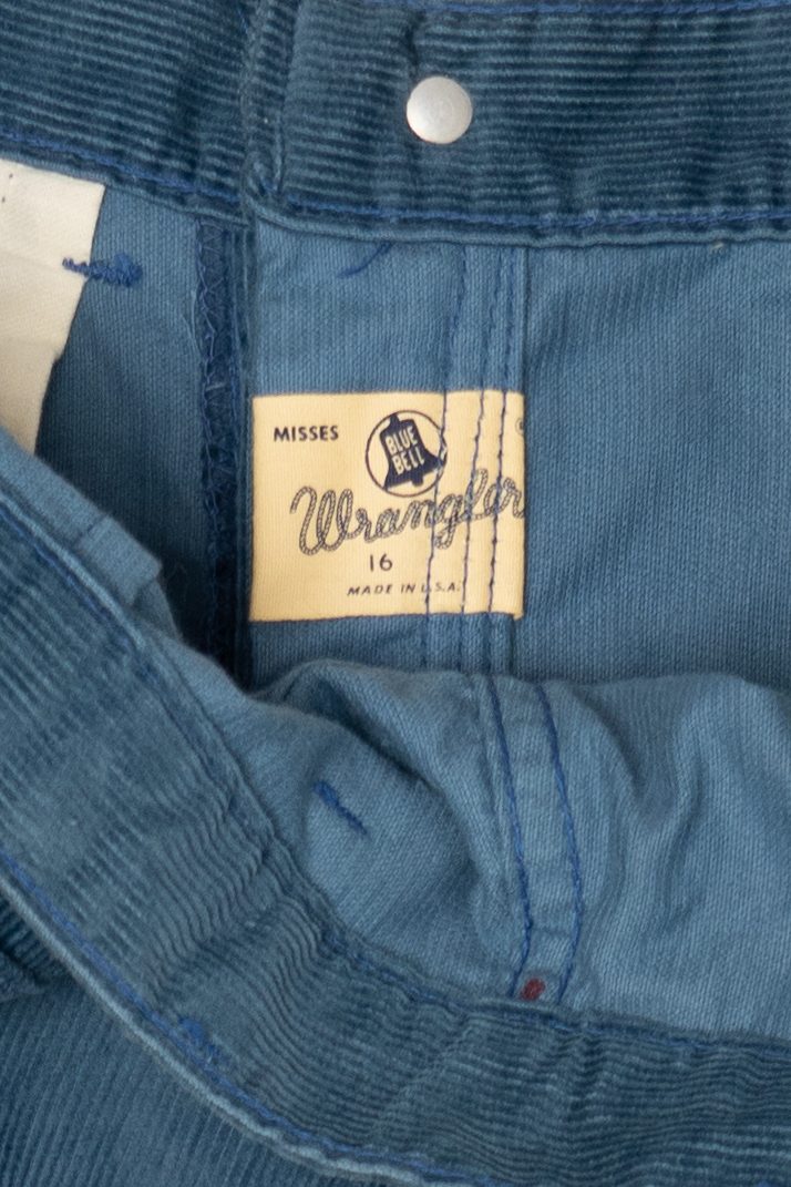 Vintage Blue Corduroy Wrangler Blue Bell Pants (1960s)