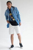 White Button Front Denim Shorts (sz. 32)