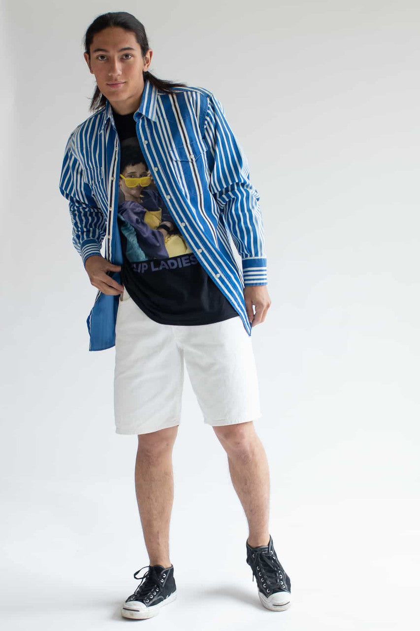 White Button Front Denim Shorts (sz. 32)