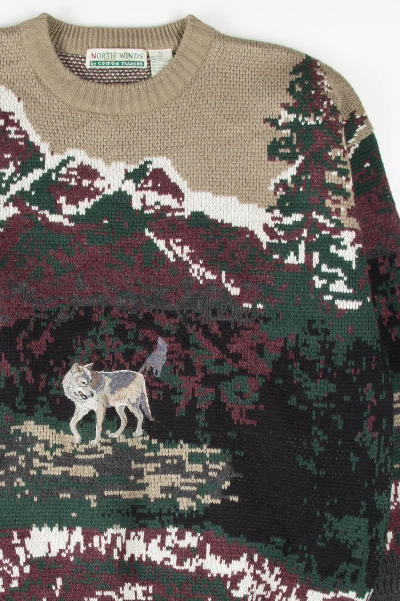 Embroidered Wolf Sweater 2670