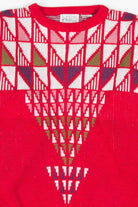 Vintage Red Triangles 80s Sweater 3362