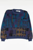 Vintage Leather Detail 80s Sweater 3330