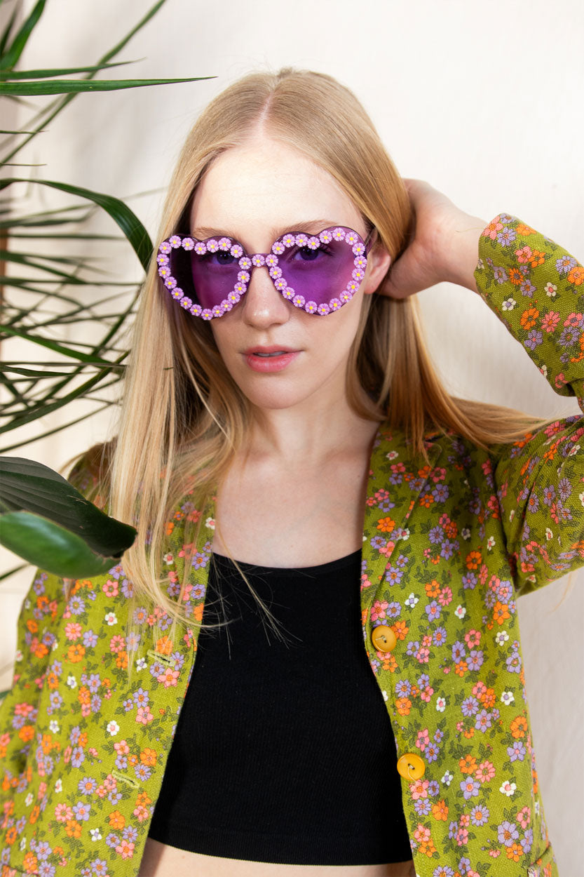 Model wearing fun sunglasses