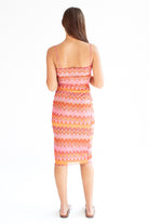 Mesh Flame Stitch Midi Dress