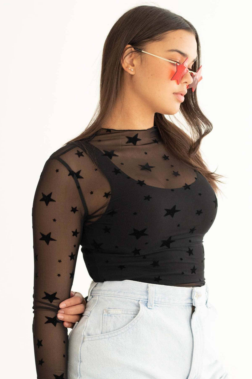 Mesh Star Bodysuit
