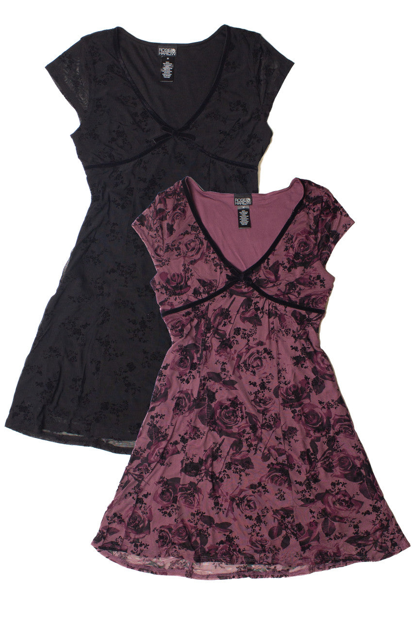 Mesh Fit & Flare Floral Mini Dress