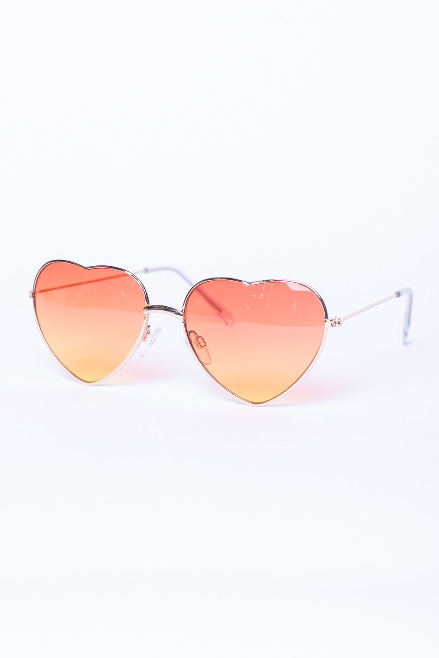 Metal Frame Heart Sunglasses