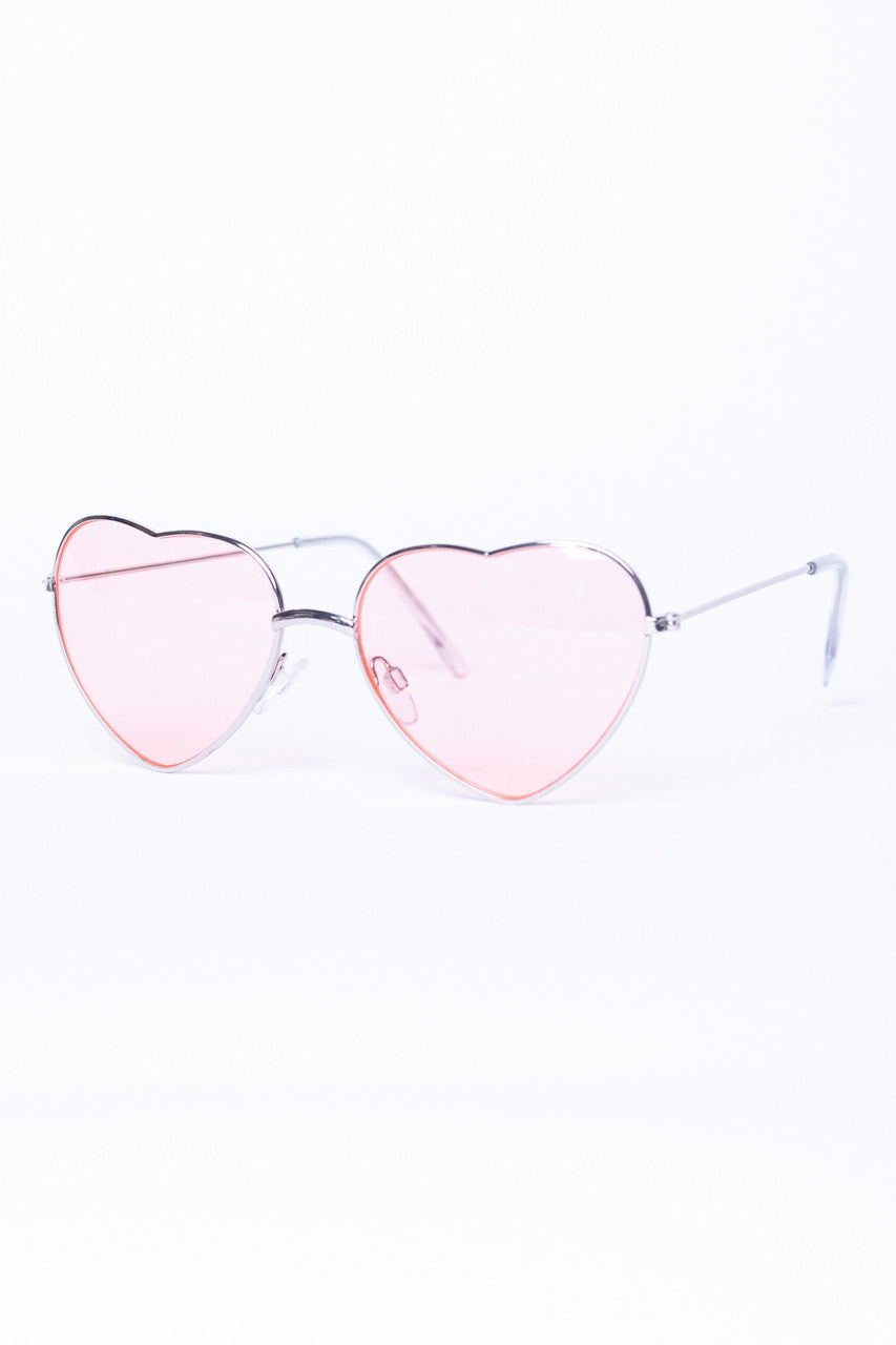 Metal Frame Heart Sunglasses