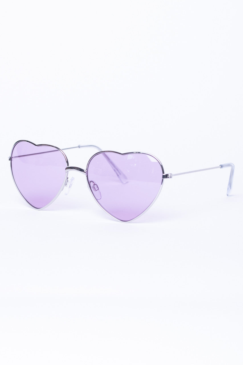 Metal Frame Heart Sunglasses