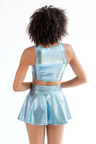 Metallic Blue Racer Crop Tank