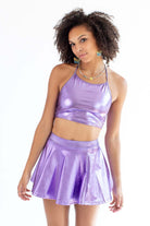 Metallic Lavender Halter Crop