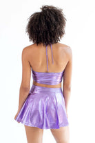 Metallic Lavender Halter Crop