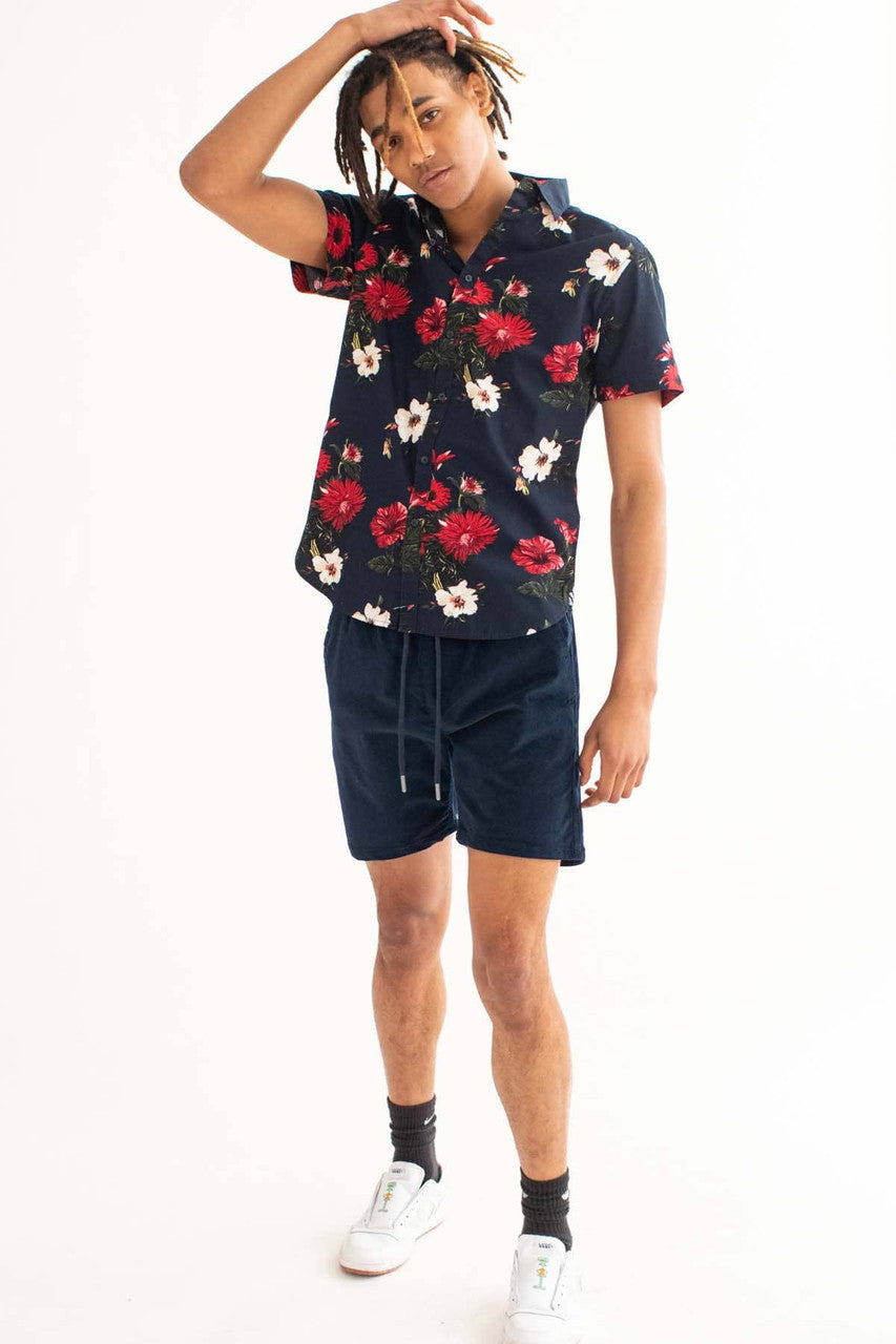 Midnight Navy Corduroy Shorts