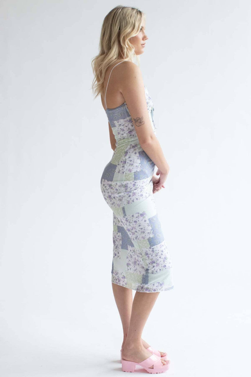 Mint & Periwinkle Patchwork Maxi Dress