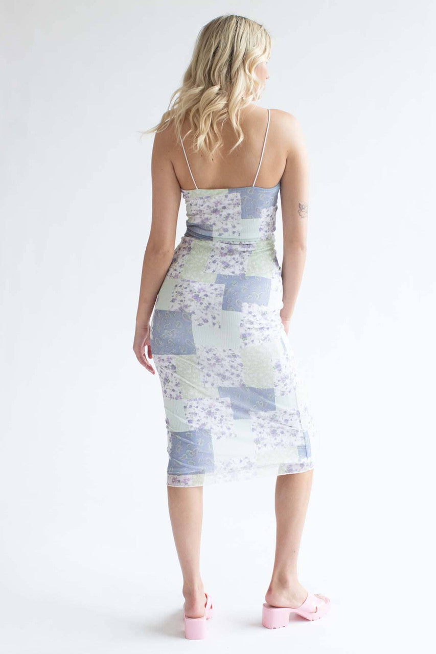 Mint & Periwinkle Patchwork Maxi Dress