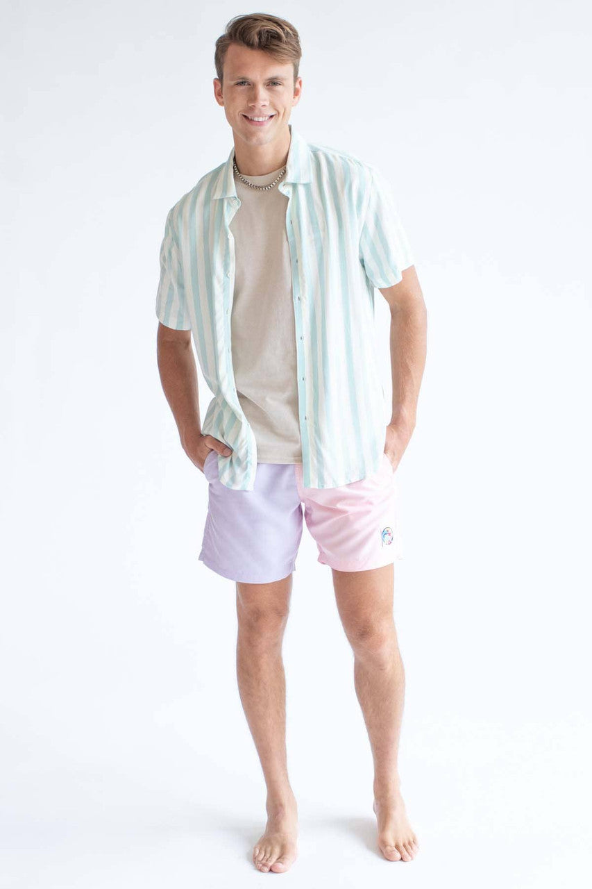 Mint Vertical Striped Button Up Shirt
