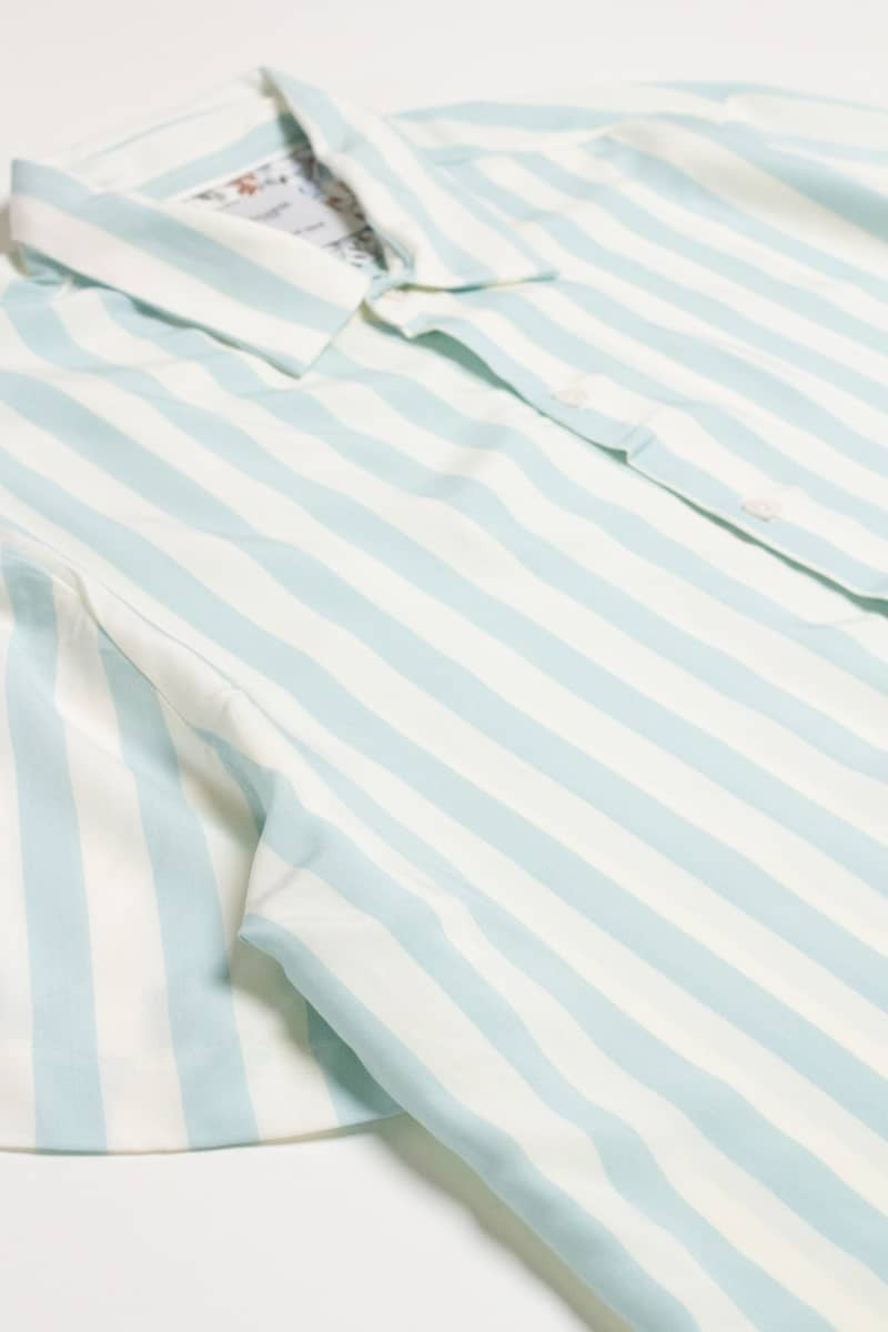Mint Vertical Striped Button Up Shirt