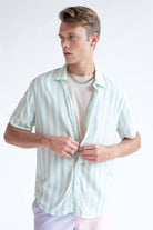 Mint Vertical Striped Button Up Shirt
