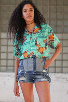 Blue Pineapples Vintage Hawaiian