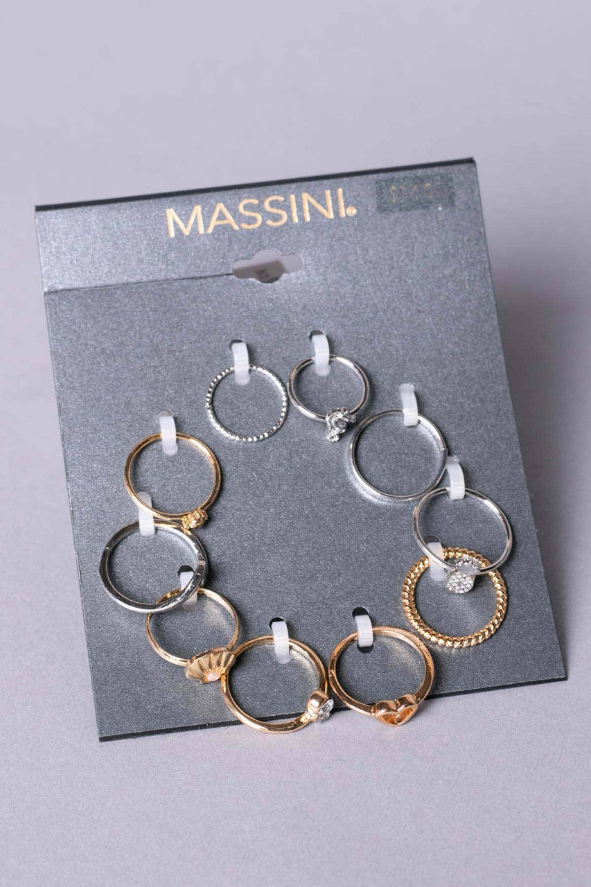 Mixed Metal Icon Ring Set