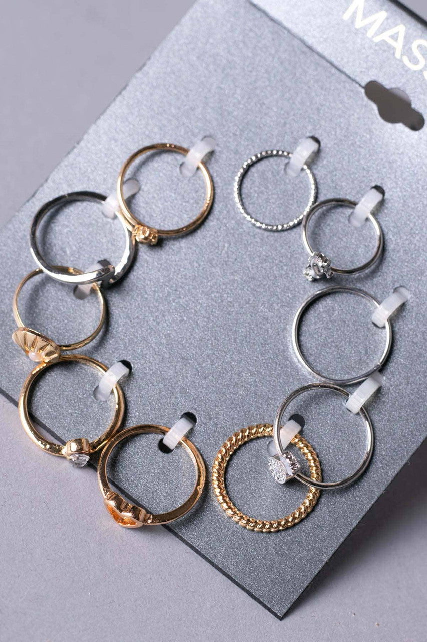 Mixed Metal Icon Ring Set