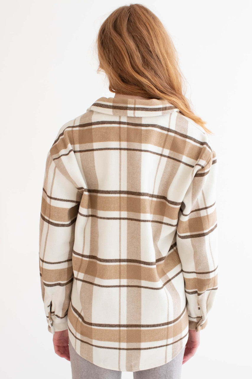 Mocha Brushed Plaid Jacket