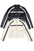 Stripe Moto Jackets