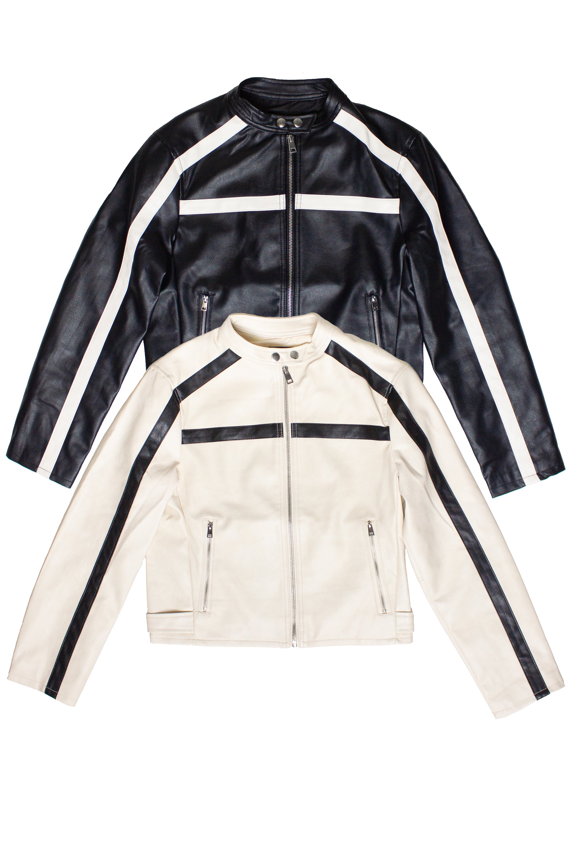 Stripe Moto Jackets