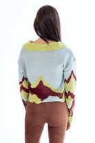 Iced Aqua Landscape Sweater