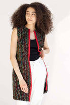 Multicolor Embroidered Long Vest