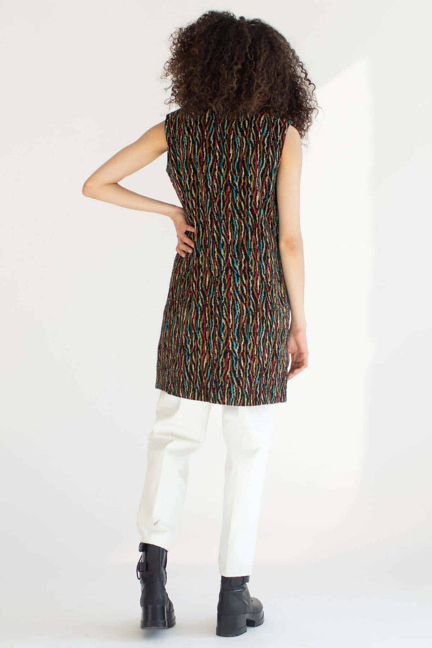 Multicolor Embroidered Long Vest