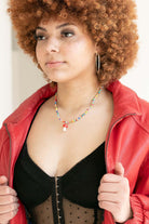 Beaded Rainbow Mushroom Necklace