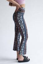 Multicolored Stone Paisley Print Bell Bottoms