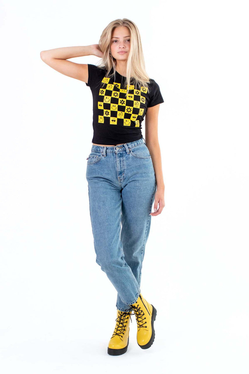 Mushroom Check Crop Tee