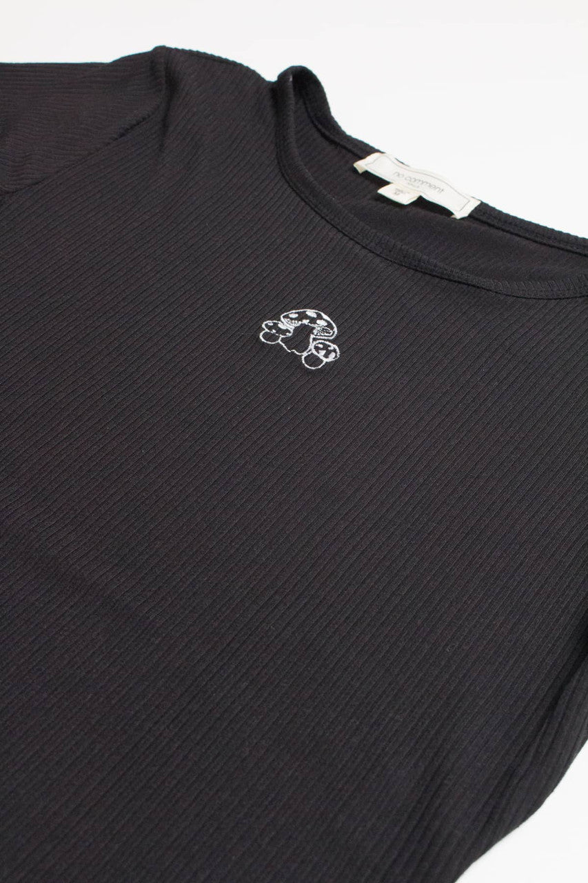 Mushroom Embroidered Hanky Hem Tee