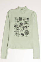 Sage Mushroom Fam Mock Neck Sweater
