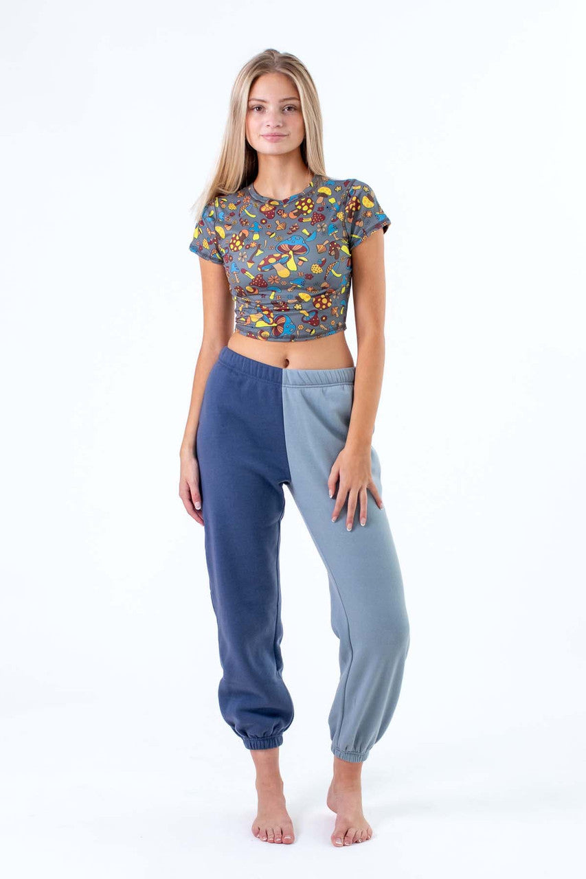 Mushroom Print Crop Tee