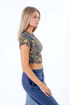 Mushroom Print Crop Tee