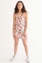 Mushroom Print Ruched Side Dress
