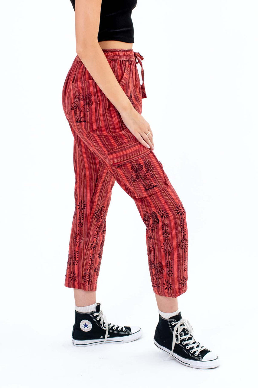 Mushroom Print Stripe Pant