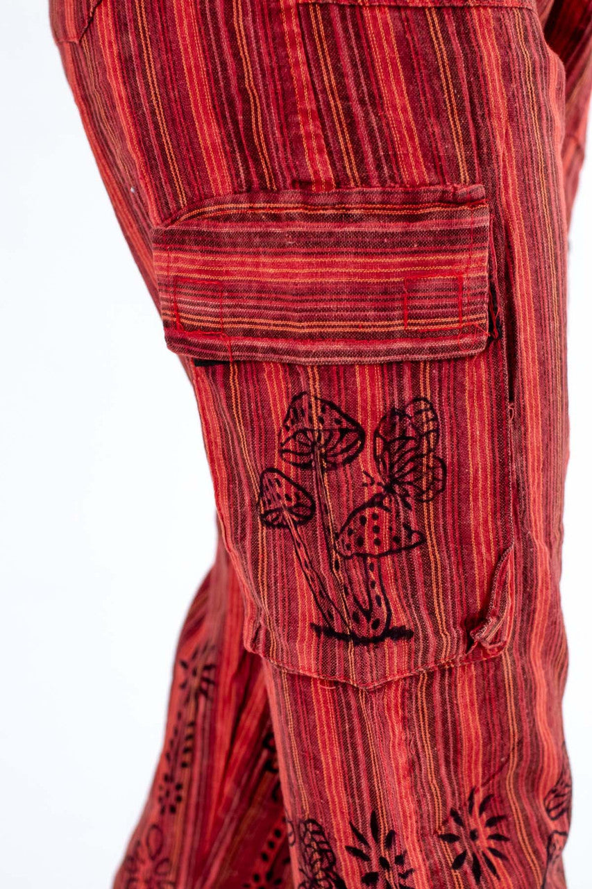Mushroom Print Stripe Pant