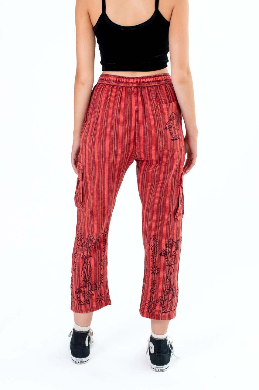 Mushroom Print Stripe Pant