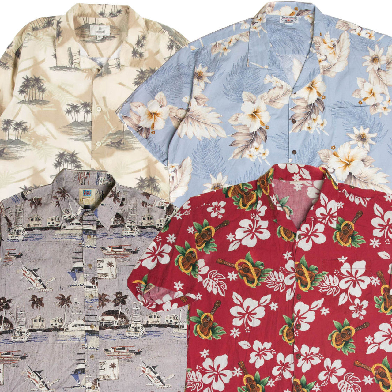 4 Hawaiian shirts vintage style retro