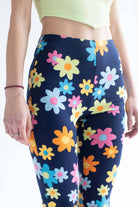 Navy Flower Power Print Bell Bottoms