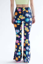 Navy Flower Power Print Bell Bottoms
